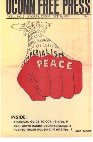 UConn Free Press.  Vol.1, no.2, 1969 (Storrs, CT: Radical Action Press) 